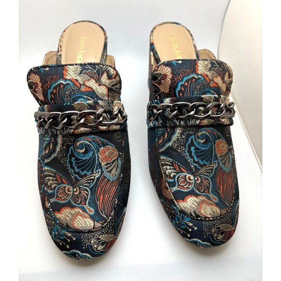 Enzo Angiolini Gilian Paisley Brocade Mules Women's Size 8 - Picture 3 of 6